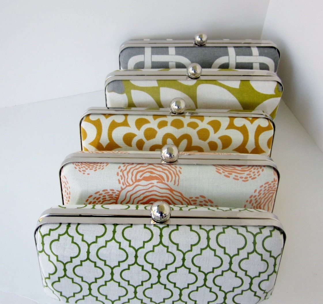 Bridesmaid clutch set/Spring wedding/Summer wedding/Bridesmaid Set of 5 Clutches/Minaudieres