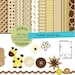 Cuddly Giraffe Digital Kit 300 dpi 12x12 10 papers 12 clipart embellishments