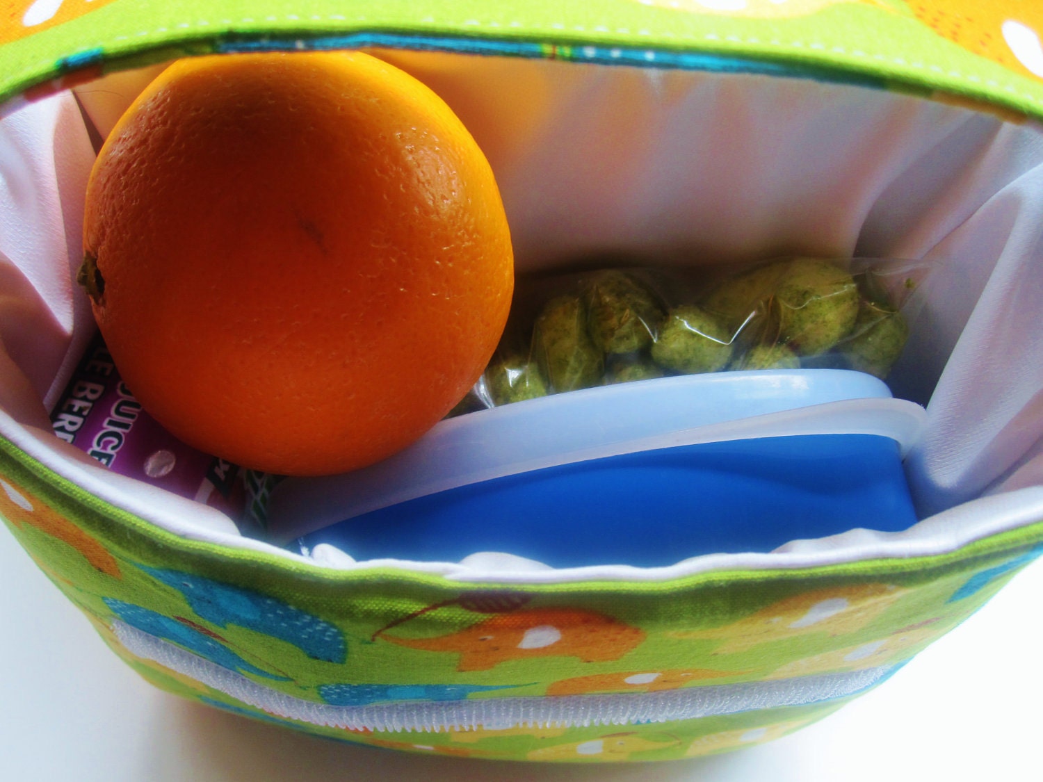Kids Insulated Lunch Tote- Summer Camp Snack Bag- Elephants on Parade