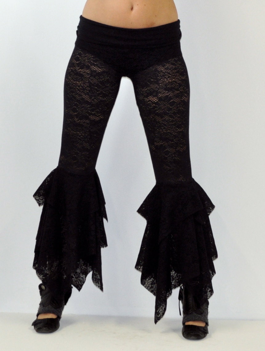 Black Lace Gypsy Flares, Black Lace Bloomers Also Available in Cream
