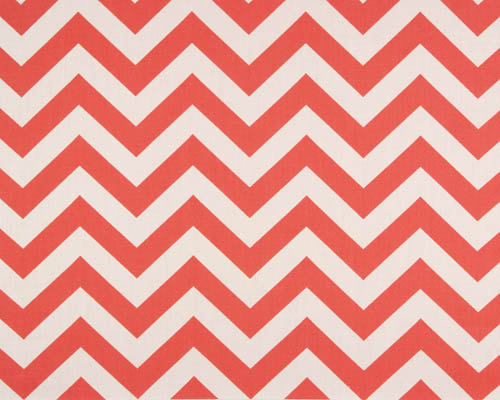 1 Yard "ZigZag" in Coral, Chevron Print, Home Dec Fabric
