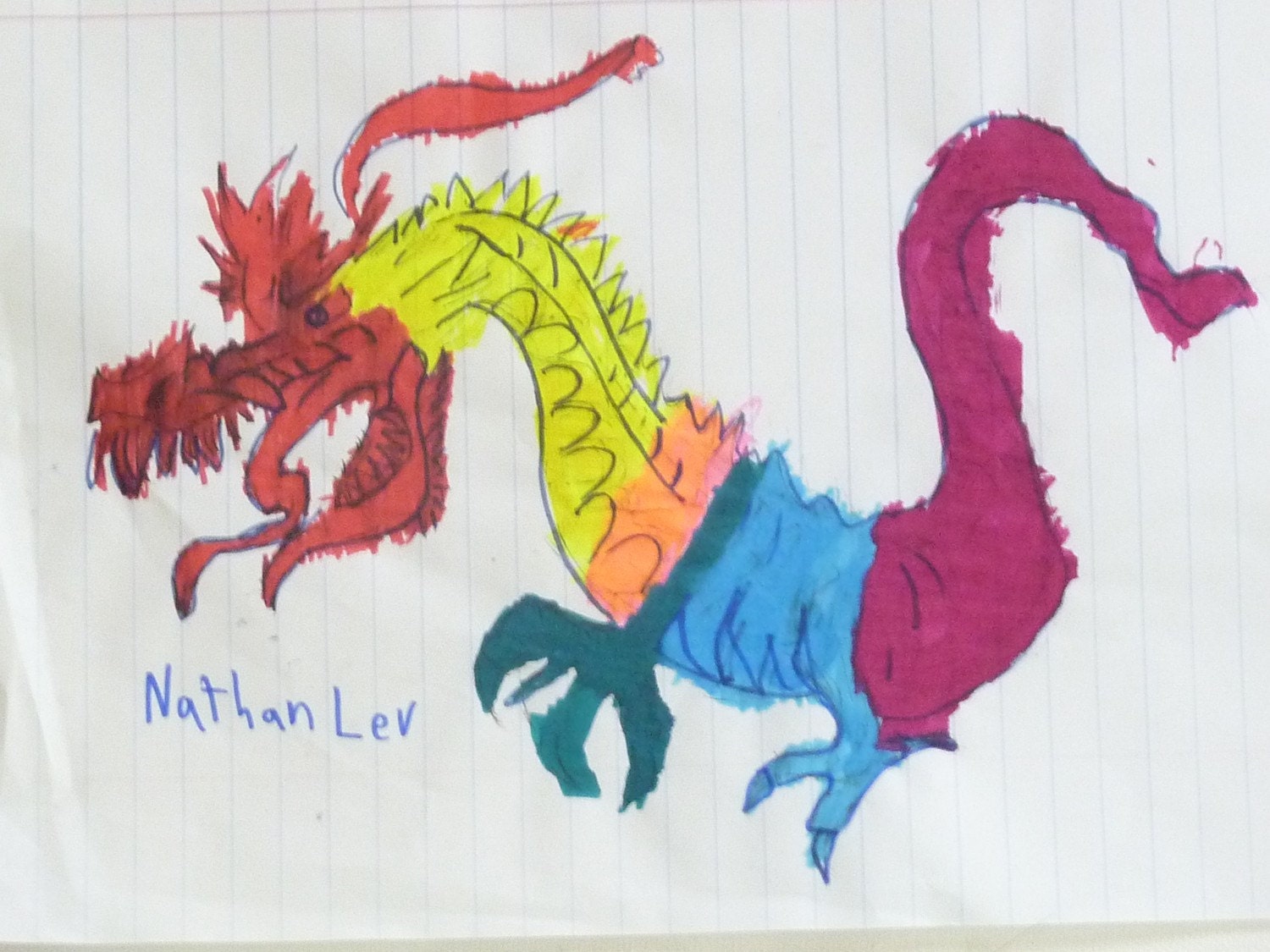 Rainbow Dragon by Nathanlev with cancer - leukemia