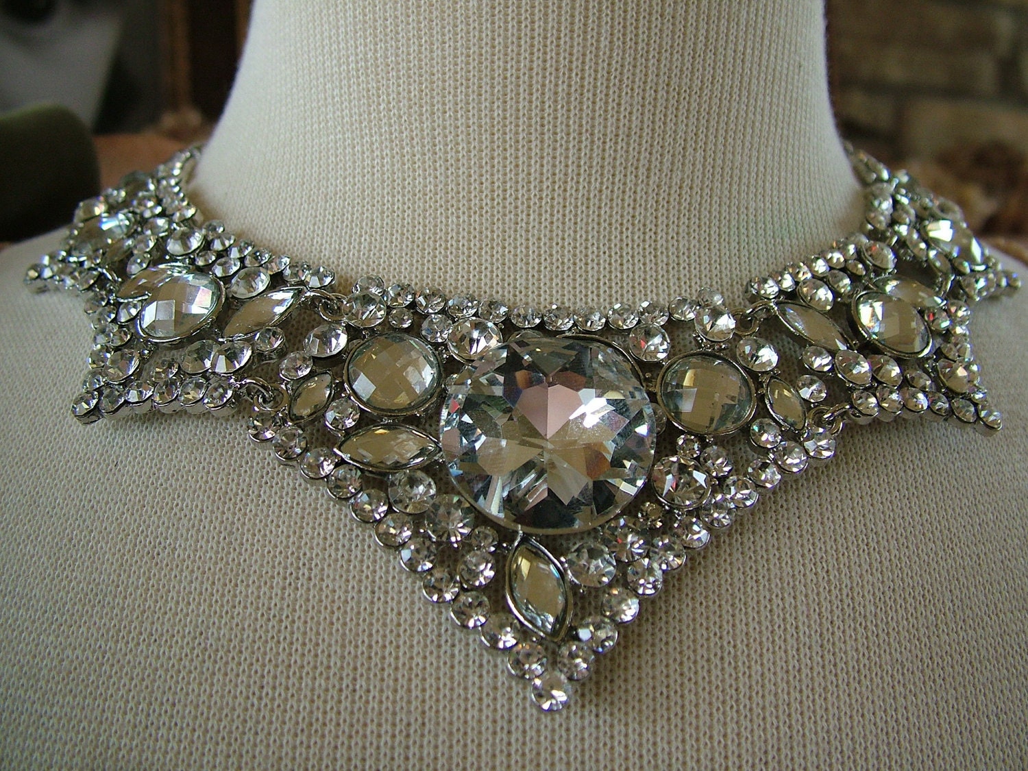 Art deco styled rhinestone costume jewelry by RetroVintageWeddings