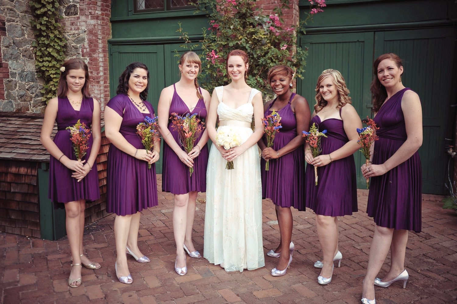 Gray Bridesmaid Dress - Jersey Infinity Wrap Style