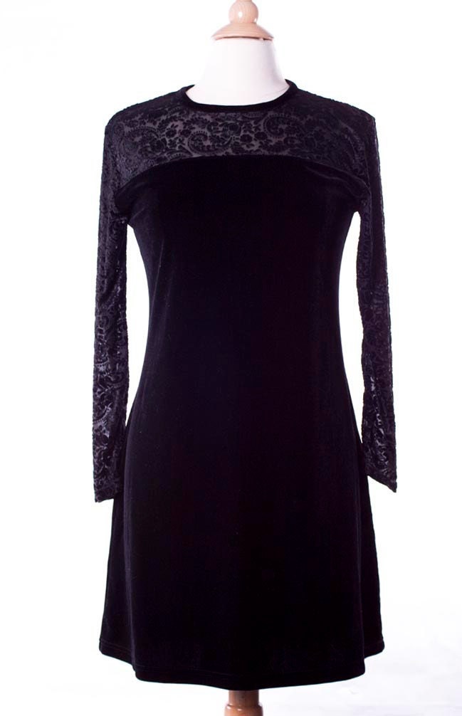 Vintage 80's sheer top little black dress