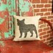 Handmade Stenciled French Bulldog Silhouette Burlap Pillow-Insert Included