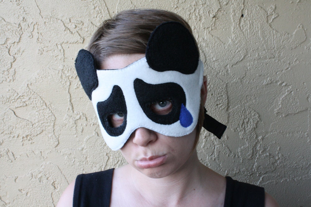 fleece sad panda mask