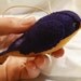 purple and gold felt bird ornament