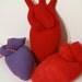 Anatomically correct-ish plush heart - in purple and red cotton