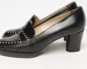 Made in Italy stacked heel loafer Size 6.5 Made by Pancaldi