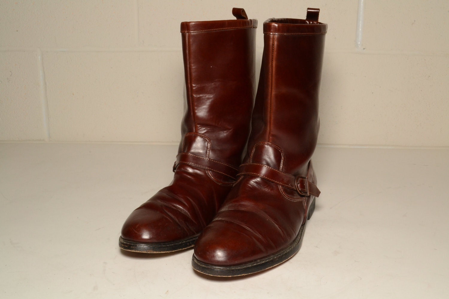 Monk strap Size 11 Vintage Burgundy Leather Boot