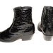 1980's black glossy glam faux-lizard Boots - Men Size 9