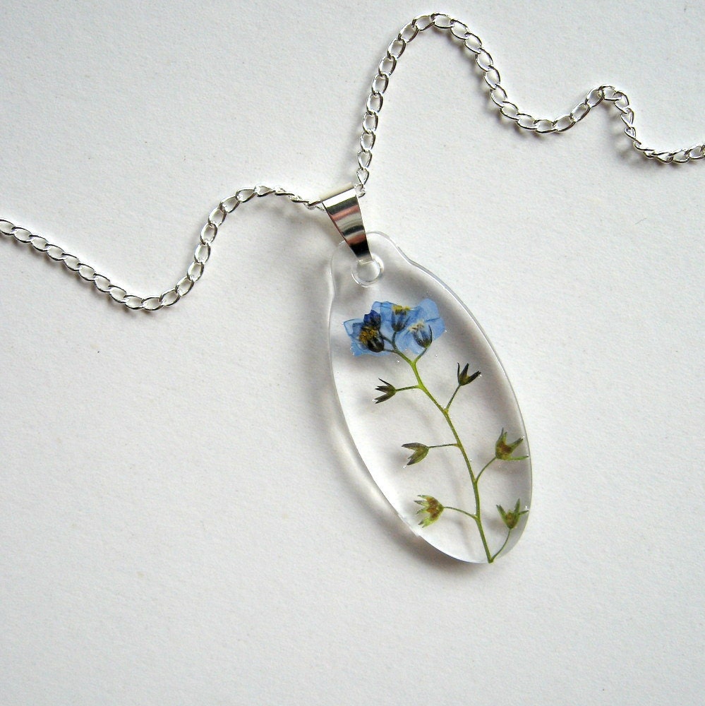 Forget Me Not - Real Flower Garden Necklace