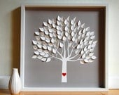 Wedding Guest Book Alternative - Personalized 3D Wedding Tree - MED - For up to 150 guests (includes frame, instruction card & pens)