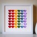 Personalized Wedding Gift - Rainbow 3D Hearts - Unique anniversary present