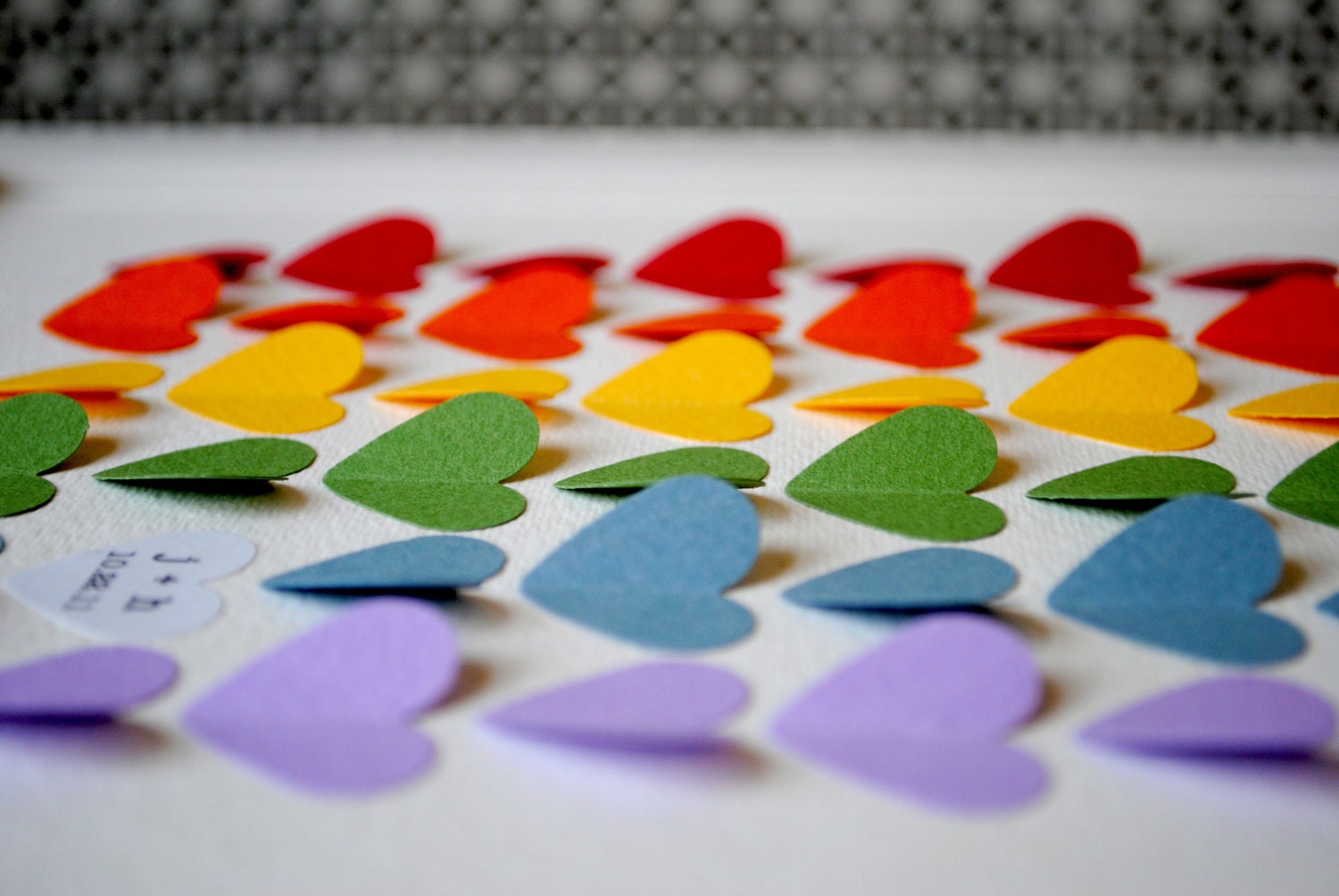 Personalized Wedding Gift - Rainbow 3D Hearts - Unique anniversary present
