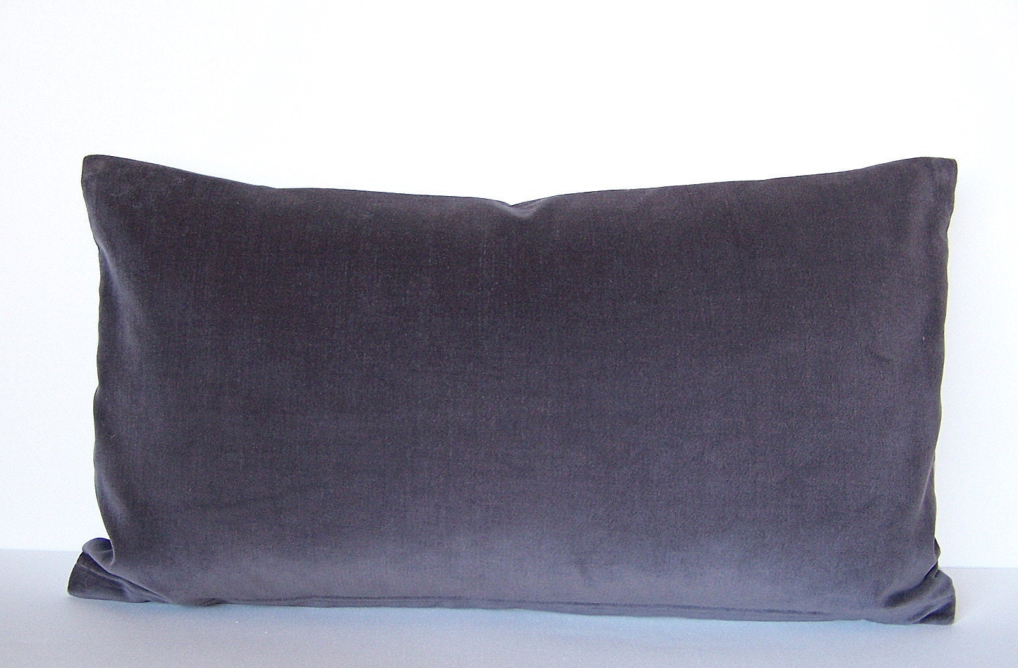 Lumbar Pillow Cover - 12x21 - Lavender Eggplant Velveteen - Decorative Throw Pillow Cover