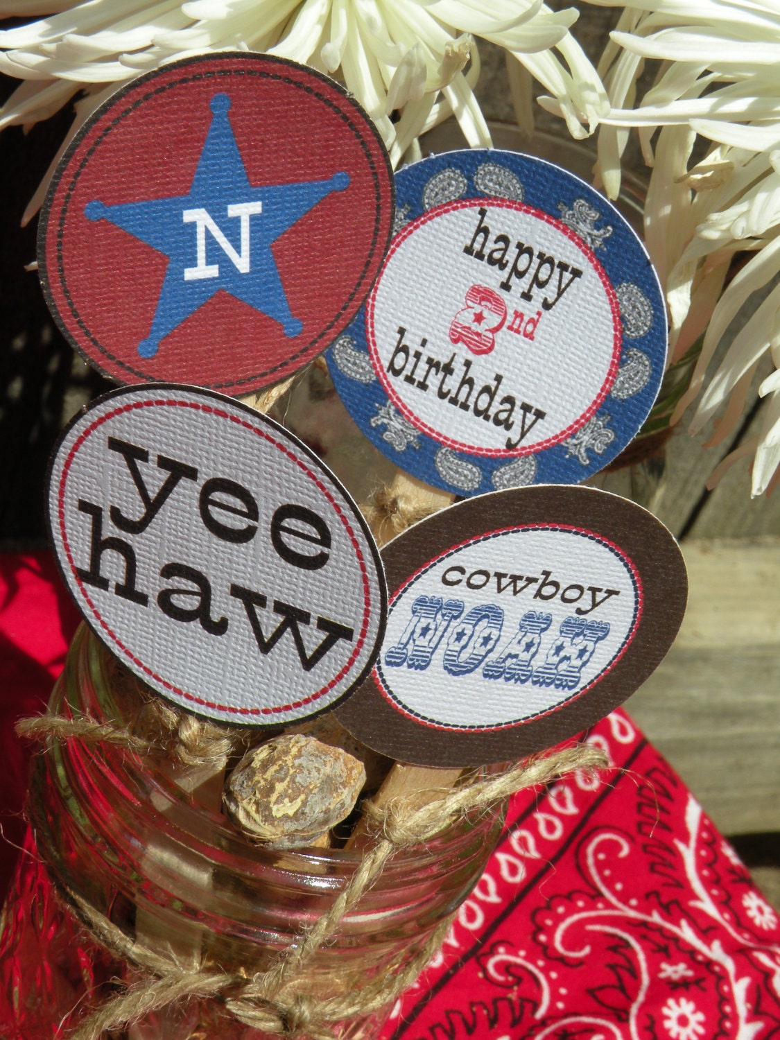 Printable 2" Cowboy Party Circles Il_570xn