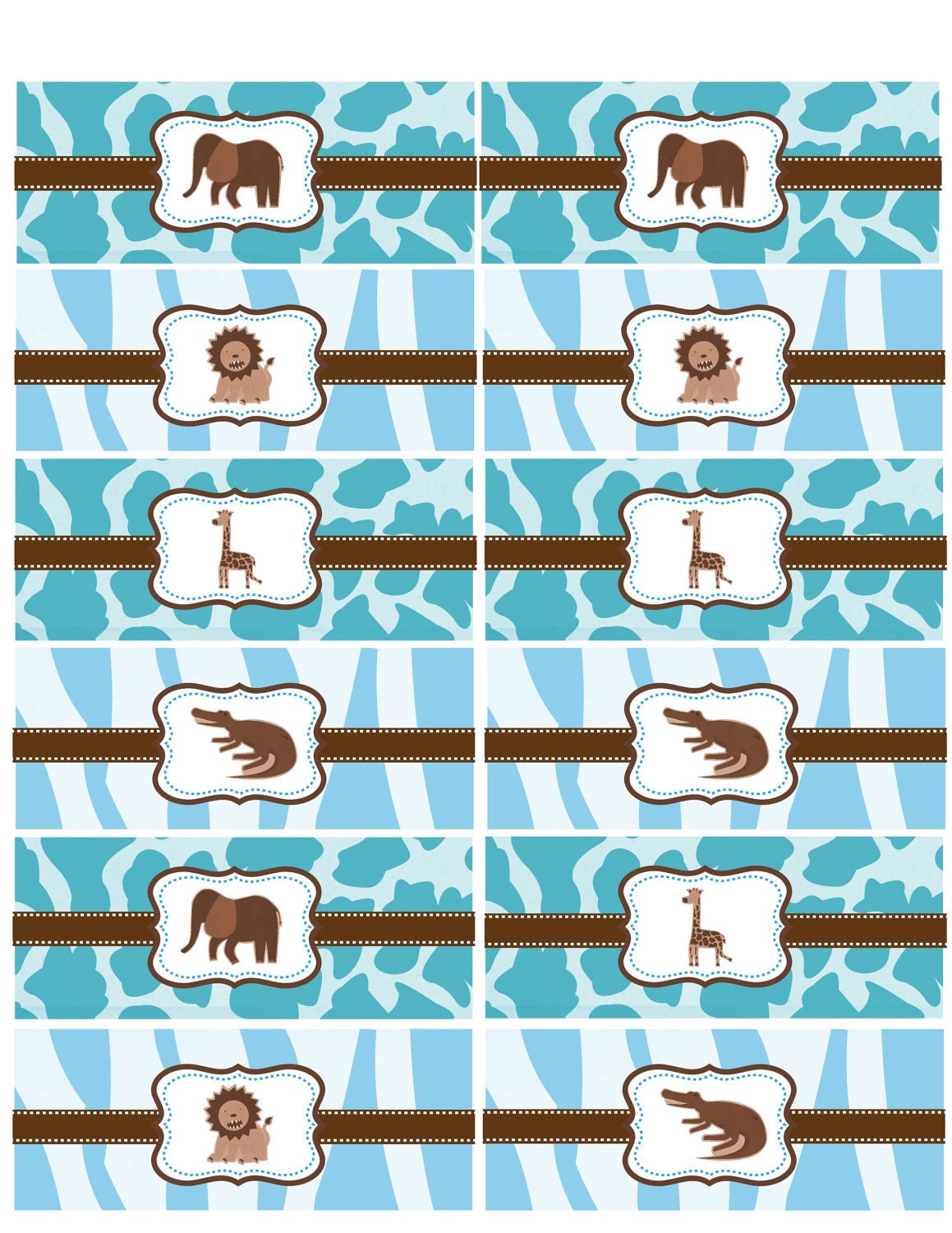 Printable Modern Noah's Ark/Safari Napkin Rings Il_570xn