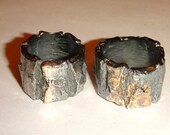 Bold Rough Bark engagement wedding unisex band ring by UGLYGOLD to order/ship