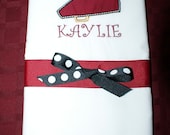 Custom Embroidered Pillowcase with Megaphone and personalized with name for sweet little girls, tweens and teens