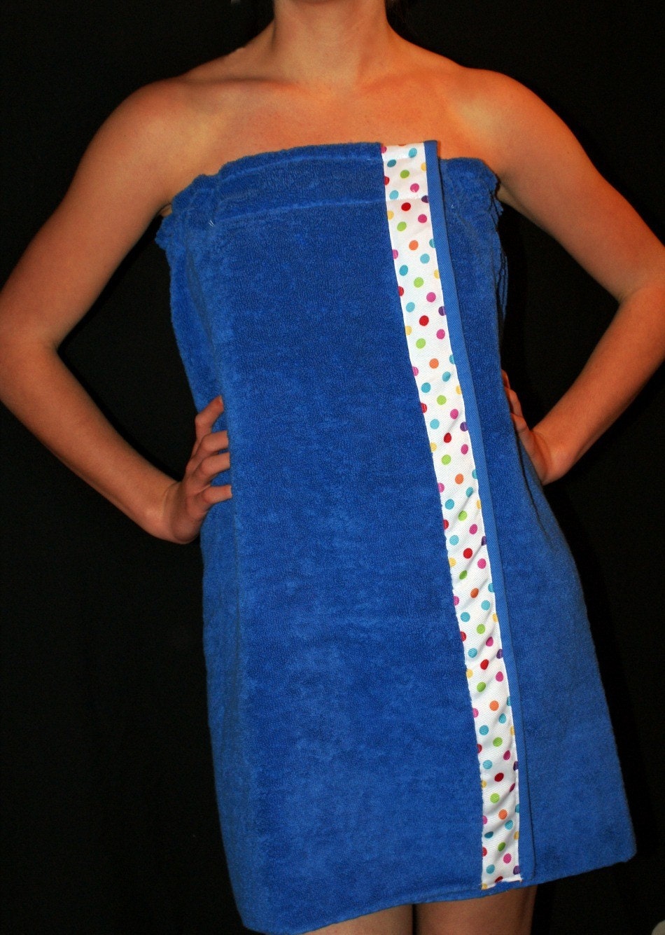 Items similar to Spa Blue Bath Towel Robe Wrap Personalize on Etsy