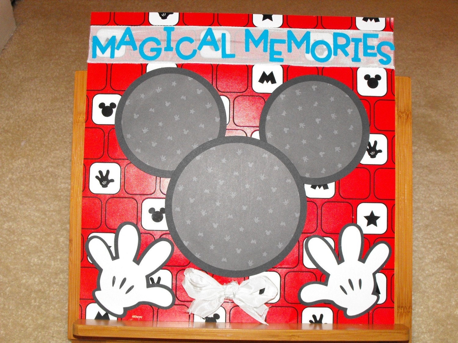 Premade 12x12 Mickey Mouse Scrapbook Pages, Disney Memory Keepsake