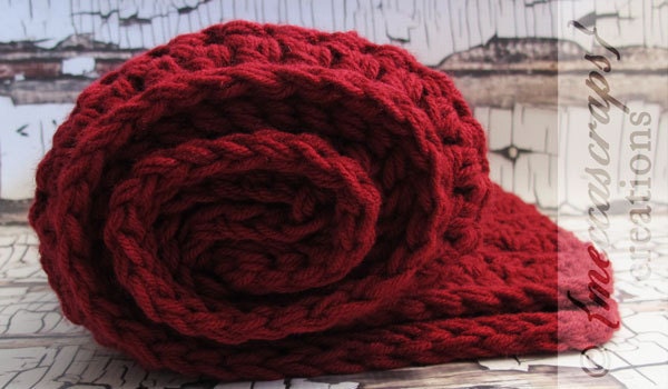 Baby Blanket- Chunky Handmade Crochet/Photography Prop/READY To Ship-Red/Tummy Time/Stroller Blanket