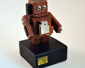 Robot Art, Desktop Sculpture, Handmade Found Object Assemblage