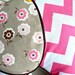 Elephant Pillow Pink Chevron White and Brown - ready ti ship