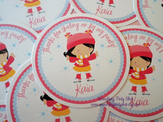 Ice Skating Favor Tags, Gift Tags, Thank You Tags CHOOSE 1 DESIGN Il_570xn