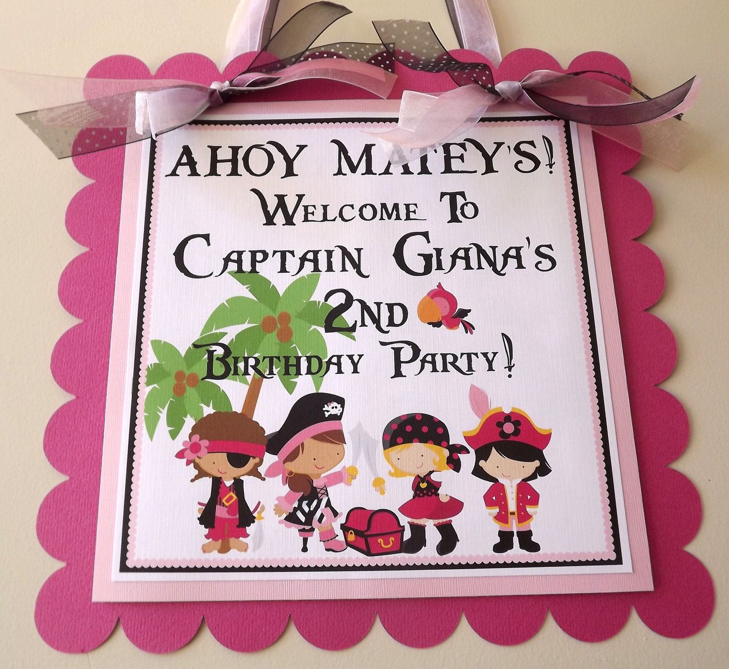 Pink Pirate Collection: Door Sign Il_570xn