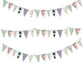 French Script Bunting fabric