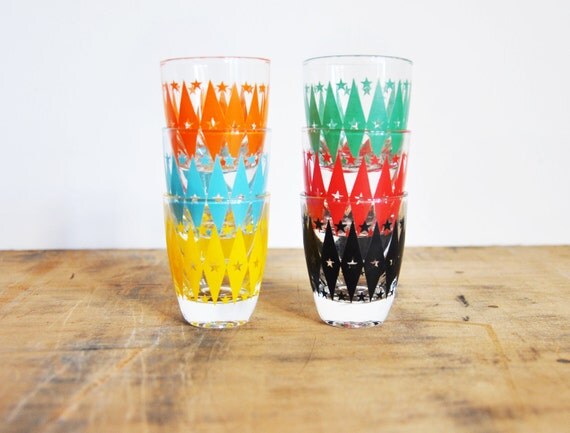 French 1950's Shot glasses x6