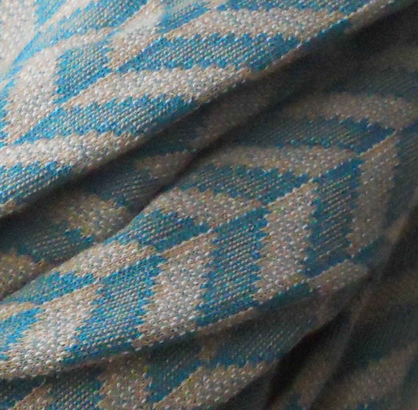 Infinity Scarf Arrows - Teal and Beige - Super Wide - Oversized Scarf
