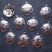 10 Sand Dollar Charms in Silver Tone - C140
