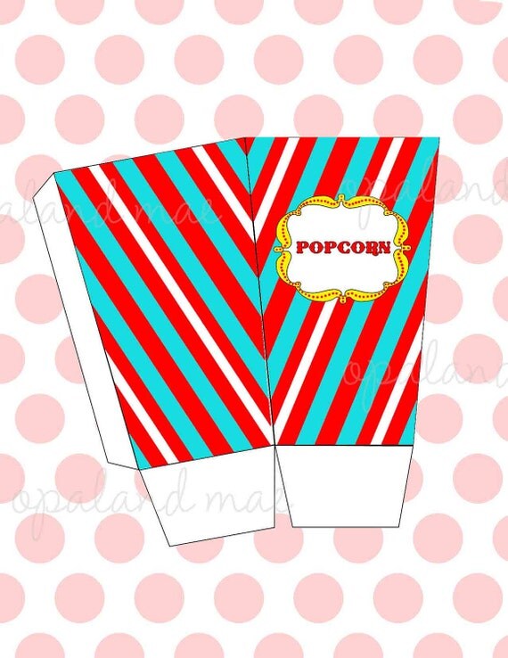 Circus Carnival Clown - PRINTABLE PARTY - Treat Popcorn Box Il_570xn
