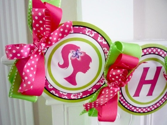 Malibu Glamour Girl Printable Party Birthday DIY Banner Il_570xn