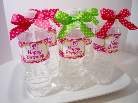 Malibu Glamour Girl Digital Party PRINTABLE DIY Birthday Drink Labels Il_570xn