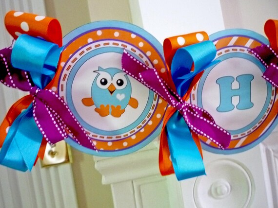 Owl Happy Hoot Printable Party Birthday DIY Banner Il_570xn