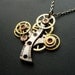 Clockwork Tree Pendant "Cherry Blossom" Elegant Organic Watch Movement Wearable Art Assemblage Intricate Metal Sculpture Not Quite Steampunk