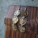 Steampunk Earrings Gearrings "Omega" Triple Circle Recycled Mechanical Watch Gear Dangle Sterling Silver French Wire Hook Steampunk Earrings