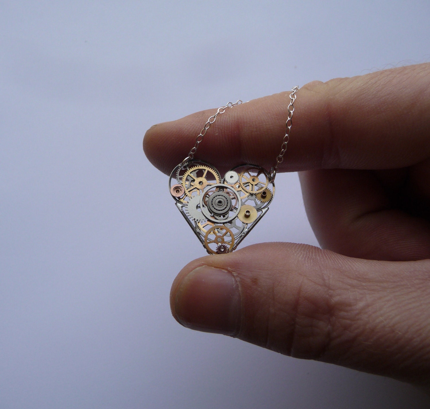 Steampunk Heart Necklace "Embrace" Elegant Industrial Heart Steampunk Necklace Mechanical Love Choker Sculpture by A Mechanical Mind