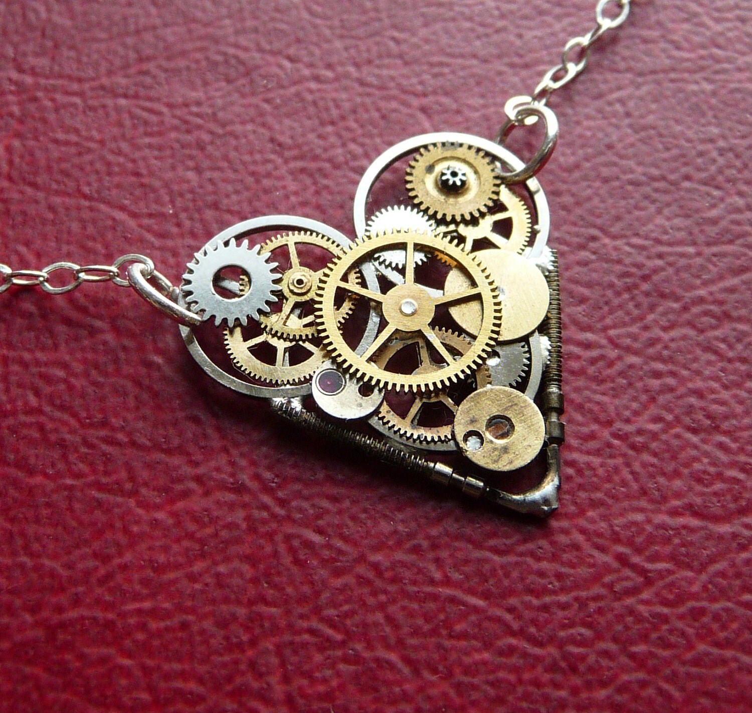 Clockwork Heart Necklace "Love Robotic" Mother's Day Industrial Heart Steampunk Necklace Love Choker Sculpture by A Mechanical Mind