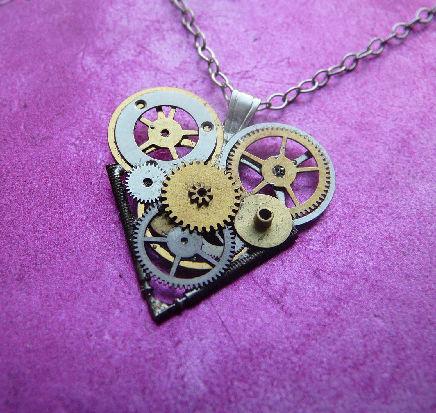 Clockwork Heart Necklace "Vice" Elegant Cool Industrial Heart Steampunk Necklace Love Choker Sculpture by A Mechanical Mind