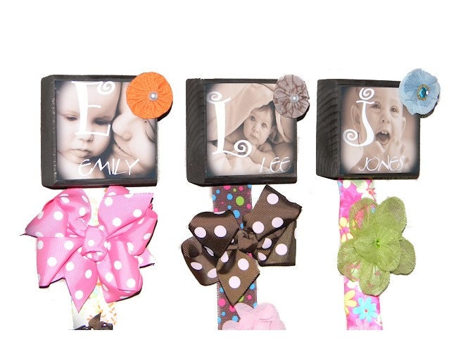 HAIR BOW HOLDER-Set of 3 Personalized Hangable Hair Bow Holders- Great childrens gifts-shower gifts-nursery decor-Hair bow organization
