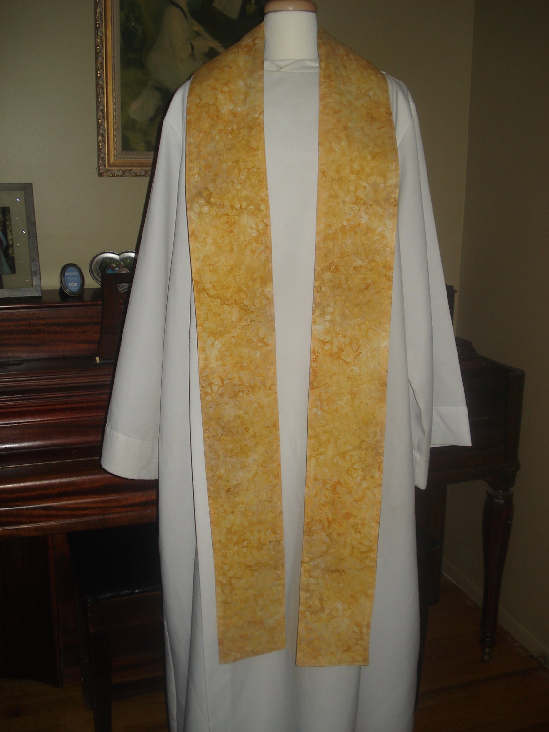Yellow/Gold Clergy Stole by SageTextiles on Etsy