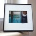 Framed and Matted Rustic Door Print, Fine Art Photography, Aqua Blue, Weathered, Cup and Saucer, China, Signed by Glennis Siverson