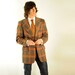 70s plaid blazer, orange and gray, double knit, livin' AIN'T easy
