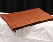 iPad Leather sleeve, cover, custom, zipper closure, monogrammed, suede lined